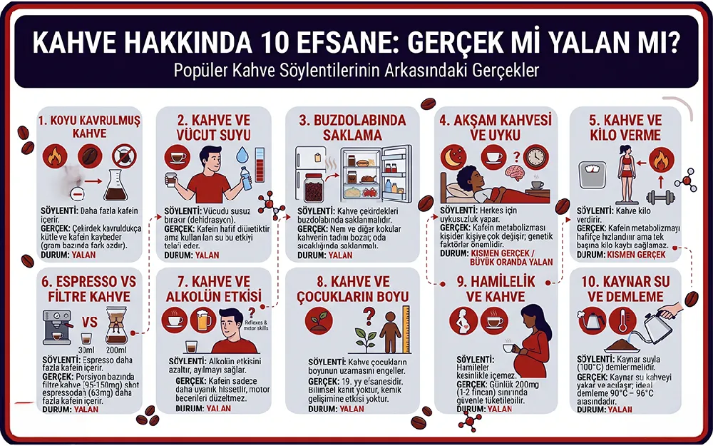 Kahve Hakkında 10 Efsane: Gerçek Mi, Mit Mi?